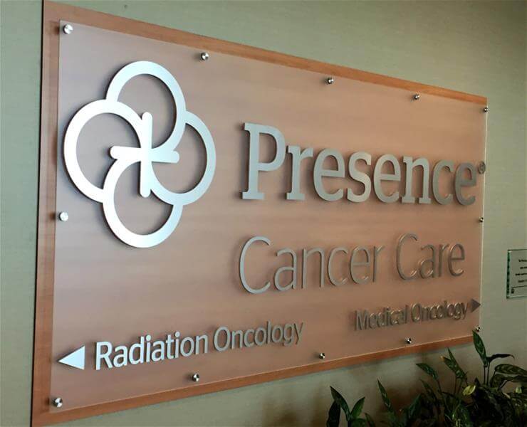Presence Cancer Center Dimensional Lettering on Acrylic